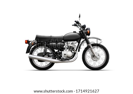 Classic motorcycle on white background isolated Royalty-Free Stock Photo #1714921627