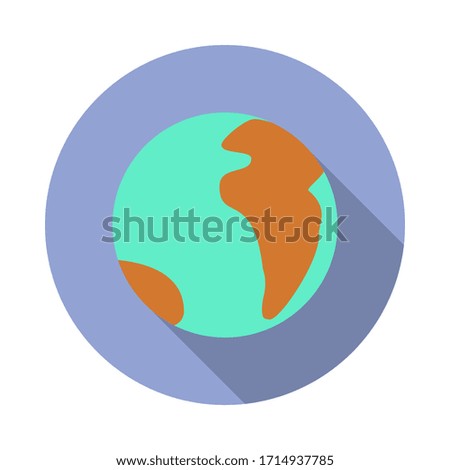 earth from space colored long shadow icon. Simple color vector of space icons for ui and ux, website or mobile application