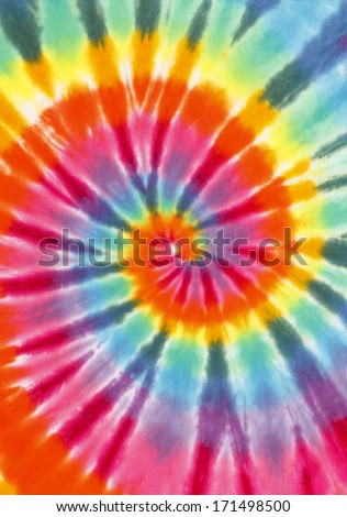 Rainbow Color Spiral Fabric Isolated on White Background.