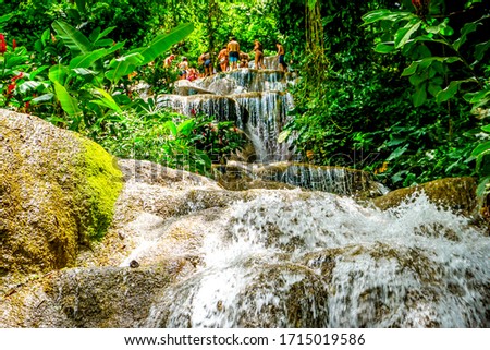 Beautiful Jungle waterfalls  - Konoko Falls in Ocho Rios,Jamaica, in 2018.