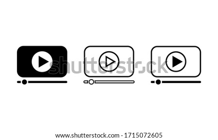 Video plaer movie media icons set simple design on an isolated background. EPS 10 vector. Royalty-Free Stock Photo #1715072605