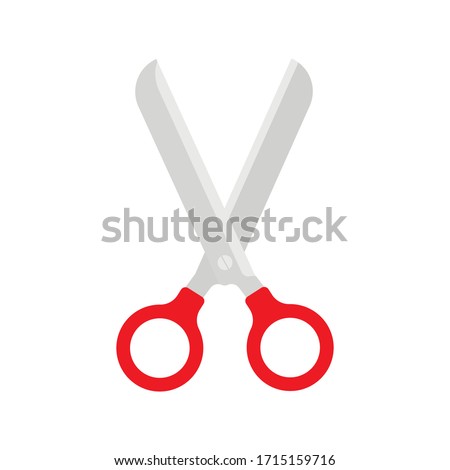 Open scissor flat icon isolated on white background. Vector illustration. Eps 10.