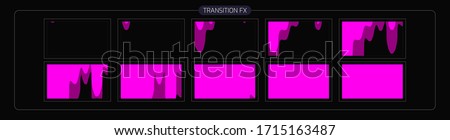 Liquid Animation Transitions Effect. Transition fx Sprite Sheet for Video games, cartoon or animation and motion design. Colorful scene transition . eps-10 vector illustration.