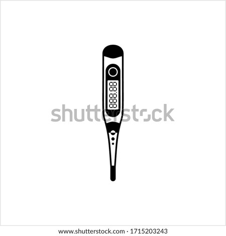 Digital Thermometer Icon, Temperature Measuring Equipment Icon Vector Art Illustration