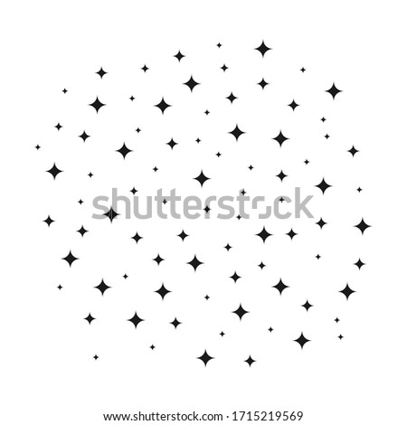 High quality vector flat style modern illustration of many stars isolated on white background