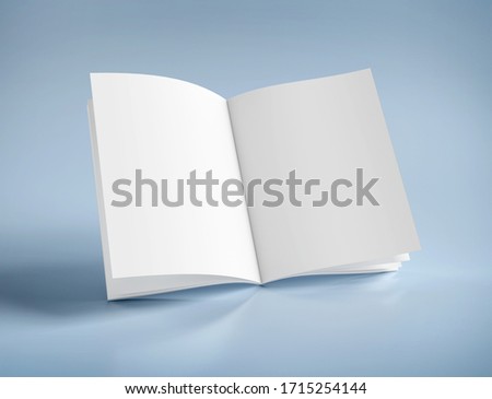 Mock up view of an open magazine - 3d rendering Royalty-Free Stock Photo #1715254144