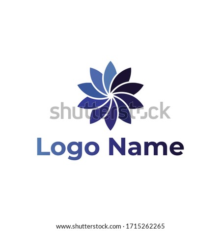 Simple flower logo template vector