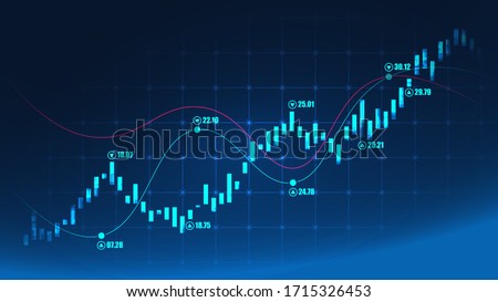 Stock market or forex trading graph in graphic concept suitable for financial investment or Economic trends business idea and all art work design. Abstract finance background. Vector illustration Royalty-Free Stock Photo #1715326453
