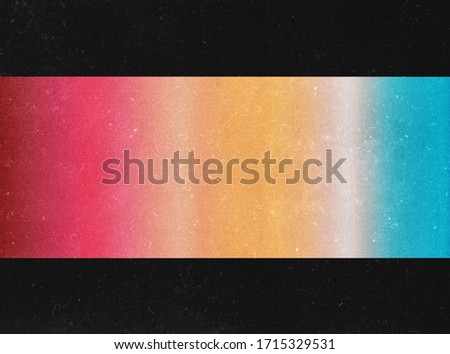 Colorful rectangle on black background. Retro image.  Vintage photo film texture. redacted foto. 90s Royalty-Free Stock Photo #1715329531
