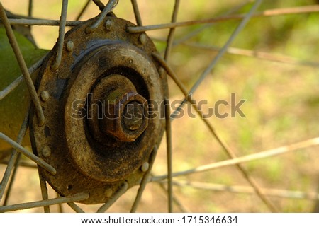 Detail macro automotive photography - close up od rustic wheel bars