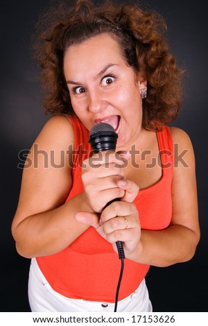 funny picture of singing woman