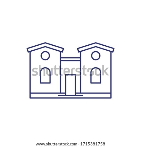 house, home vector line icon on white