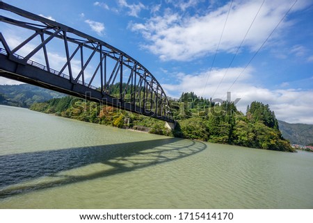 
Railway bridge over the water in Japan