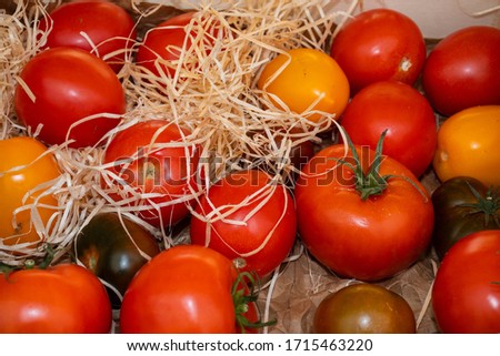 Tomatoes at the market, for sale