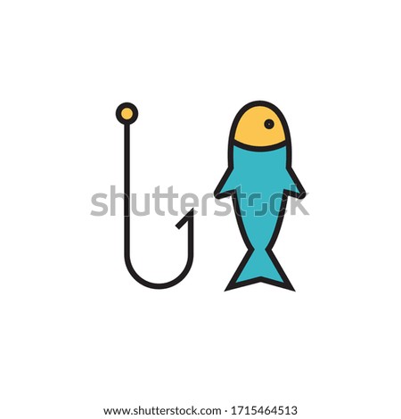 fishing icon filled outline vector illustration. isolated on white background