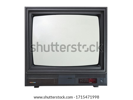The old TV on the isolated.Retro technology concept. Royalty-Free Stock Photo #1715471998