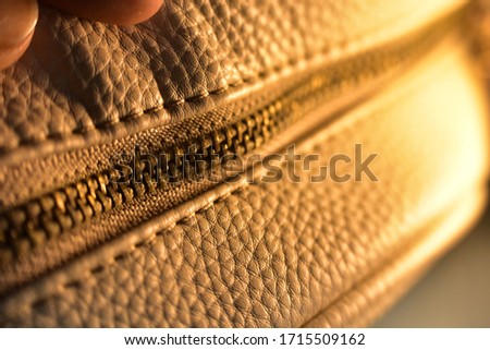 Closeup brown leather surface texture for background