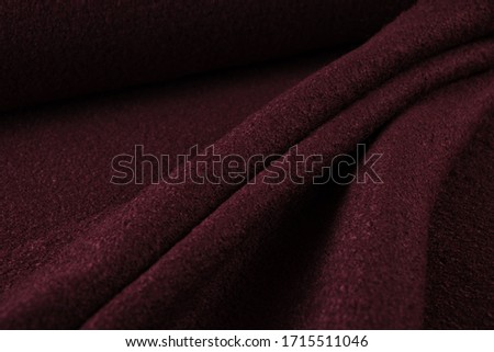 Texture, background. template. Silk fabric burgundy, coat fabric