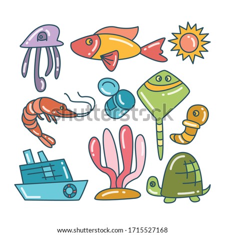fish, marine and ocean life concept color theme