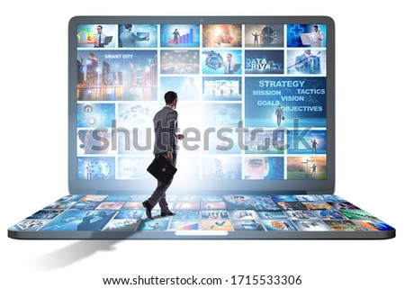 Many different images in video streaming concept