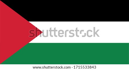 The national flag of Palestine. Vector drawing.