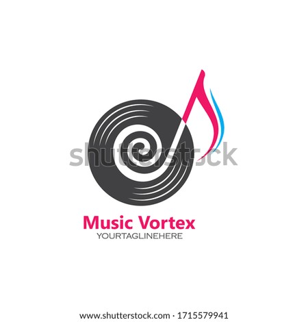 music note vortex concept  vector icon design  template