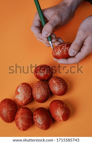 painted easter eggs with ukrainian ornaments