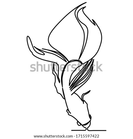 one line continuous drawing beautiful fish