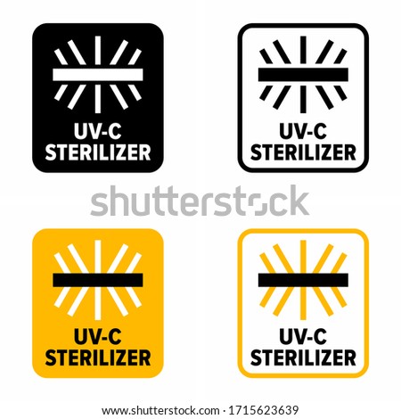 "UV-C sterilizer" sanitation device information sign Royalty-Free Stock Photo #1715623639