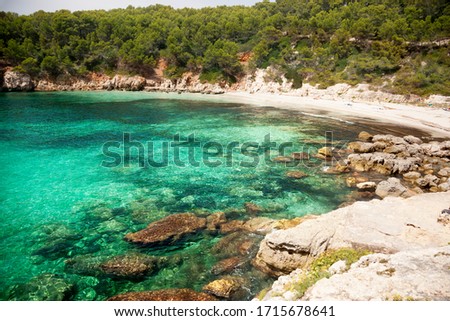Mediterranean beach in Menorca Island. Spain
