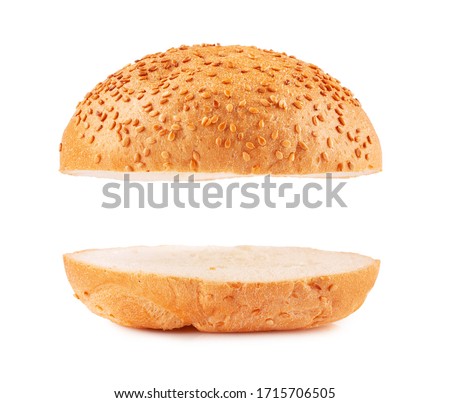 Burger buns empty isolated on white Royalty-Free Stock Photo #1715706505