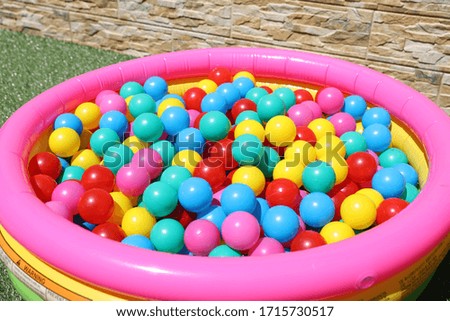 Coloreful pool balls in the garden