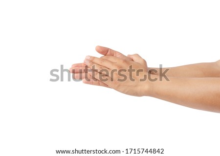 Washing your hand by alcohol sanitizer gel for protecting infection from a Covid-19 virus Royalty-Free Stock Photo #1715744842