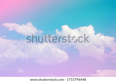 beauty soft pastel with fluffy clouds on sky. multi color rainbow image. love pink light. 