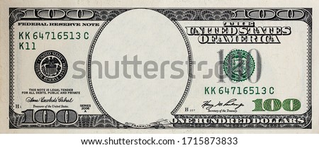 U.S. 100 dollar border with empty middle area Royalty-Free Stock Photo #1715873833