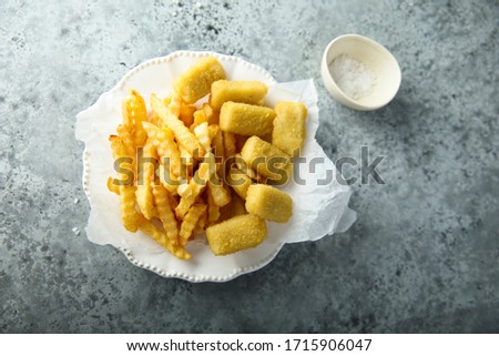 Traditional homemade fish and chips
