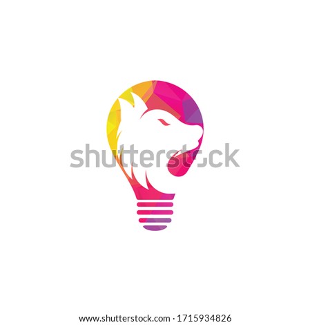 Wolf bulb shape concept Logo Design. Modern professional wolf logo design. Wolf head logo vector	