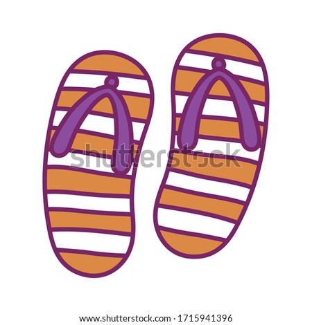 Sandals line and fill style icon design, Flip flops shoes footwear fashion beauty beach foot and feet theme Vector illustration
