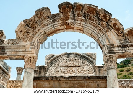 Arch of Hadrian's Temple, Ephesus, Izmir, Turkey 