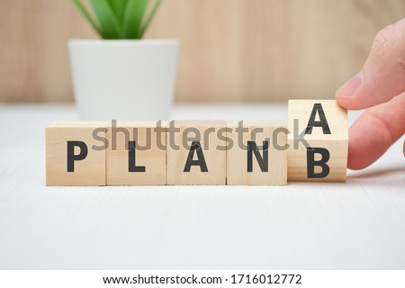 Concept of plan A and B as an alternative and emergency actions. Close up. Royalty-Free Stock Photo #1716012772
