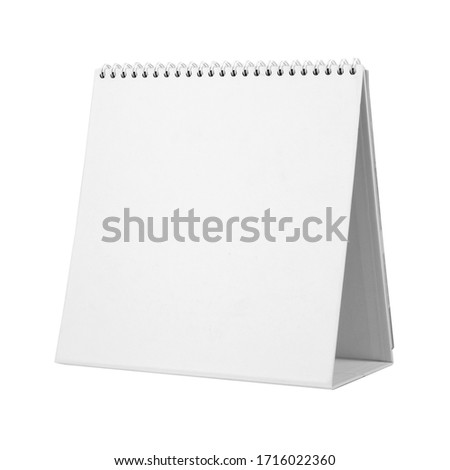 Blank desktop calendar template isolated on white background Royalty-Free Stock Photo #1716022360