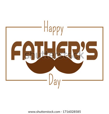 Happy fathers day banner with a mustache - Vector