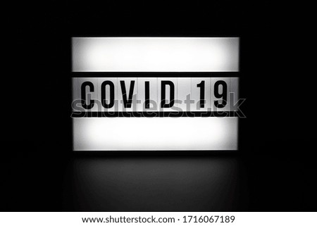 Covid-19 on a white background
