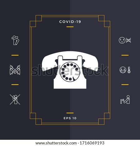 Retro telephone symbol. Graphic elements for your design