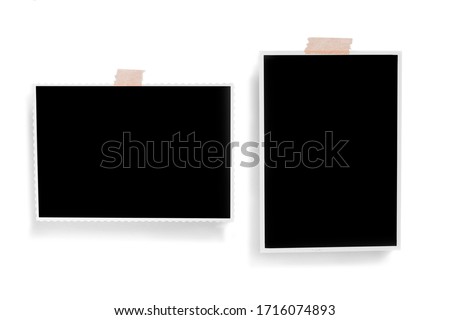 photo frames. Square frame template with shadows isolated on transparent background.