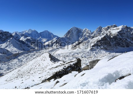 lobuche summit beside of everest from kallapather summit nepal