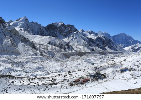 gorakshap beside of everest from kallapather summit nepal