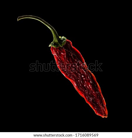 Dried pepper in dark background