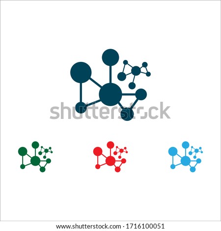 abstract molecule icon illustration template design logo and symbol vector Royalty-Free Stock Photo #1716100051