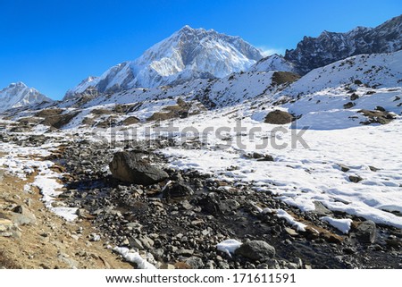 nubche summit  beside of everest from everest trek nepal